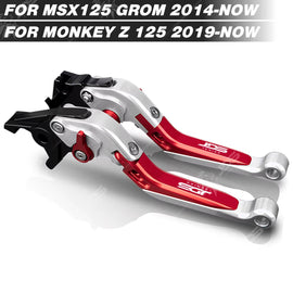 For Honda MSX 125 GROM 125/MONKEY Z 125 Clutch Lever Brake Lever Set Foldable Adjustable Handle Levers Motor Accessories Parts / S-R