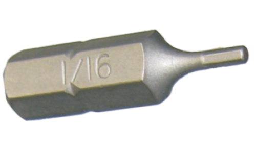 1/4" Hex In-Hex Insert Bit 1/16" x 25mm