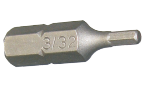1/4" Hex In-Hex Insert Bit 3/32" x 25mm