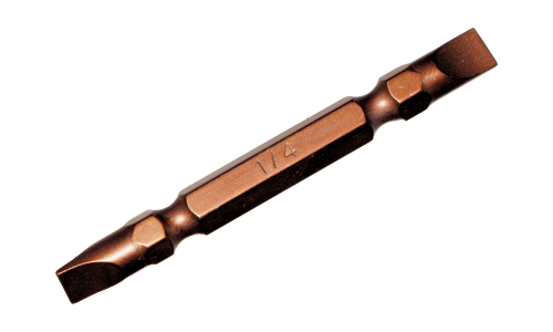 1/4" Hex Double Ended Slotted Power Bit SL6.3 x 65mm