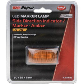 Repco 12-24V LED Amber Side Marker Lamp 58x35x25mm