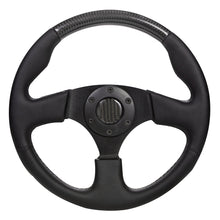 Load image into Gallery viewer, 330mm Classic Flat Carbon Fiber + Perated Leather Steering Wheel