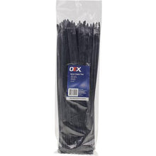 Load image into Gallery viewer, 4.8mm x 370mm OEX Black Nylon Cable Ties - 100 Piece