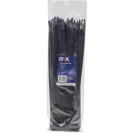 4.8mm x 370mm OEX Black Nylon Cable Ties - 100 Piece