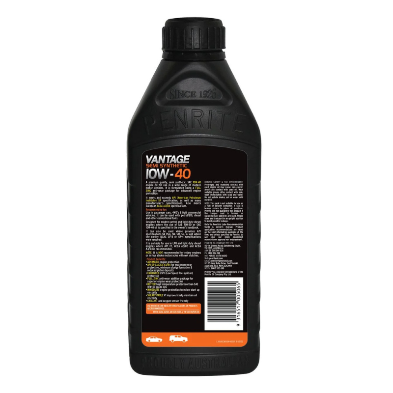 Oil for Car – Penrite Vantage Semi Synthetic 10W-40 Engine Oil 1L