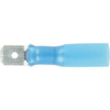 Load image into Gallery viewer, ACX3165 OEX blue male blade crimp terminal 6.3 x 0.8mm heat shrink insulated
