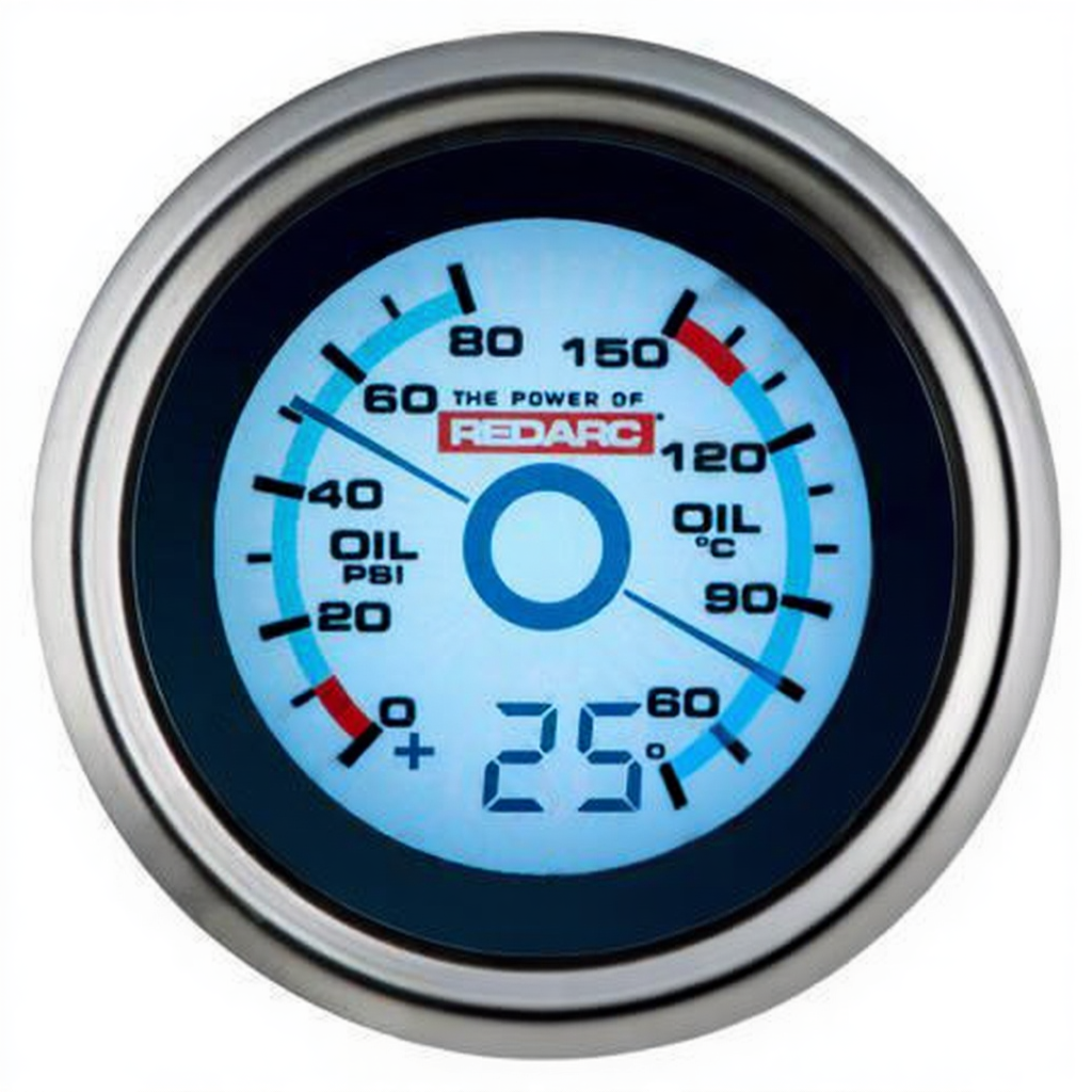 G52-POT - Redarc Oil pressure and oil temperature gauge with optional temperature display
