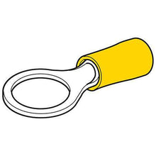Load image into Gallery viewer, 9.5mm Yellow Crimp Terminal Ring Vinyl Replacement Pack of 50