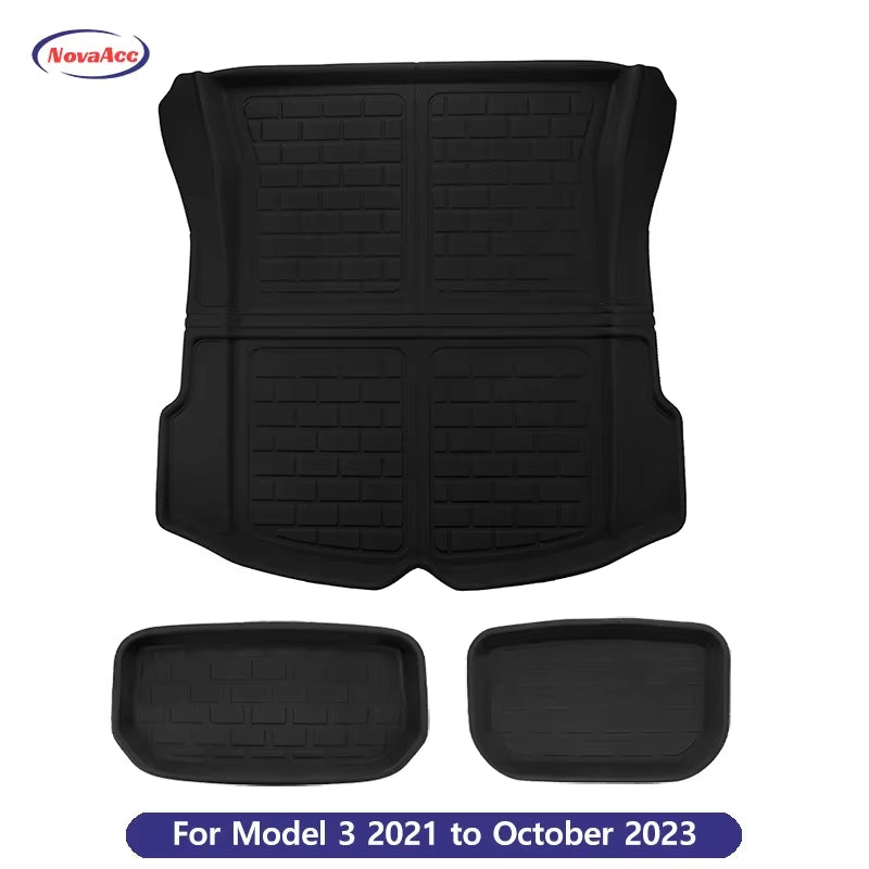 For Tesla Model Y 3 Highland Floor Mat Trunk Luggage Mat LHD RHD 2017 to 2024 2025 Left Right Rudder Four Seasons Floor Liner / M3 2021-2023 10 T...