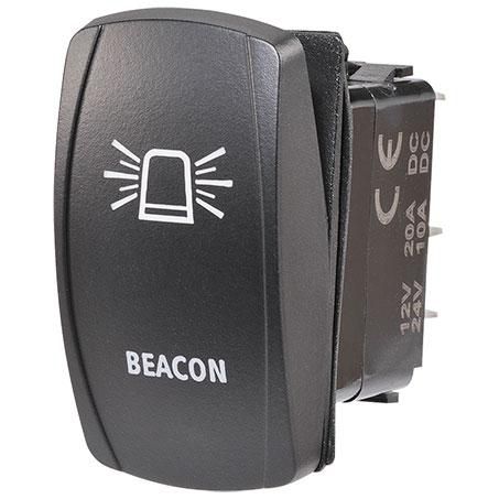 Narva Sealed Rocker Switch Off/On SPDT 12V/24V Amber LED Illuminated Beacon Symbol (Contacts Rated 20A @ 12V)