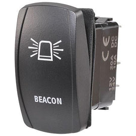 Narva Sealed Rocker Switch Off/On SPDT 12V/24V Amber LED Illuminated Beacon Symbol (Contacts Rated 20A @ 12V)