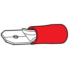 Load image into Gallery viewer, 6.3mm Red Vinyl Crimp Terminal Male Blade Removal Pack of 100