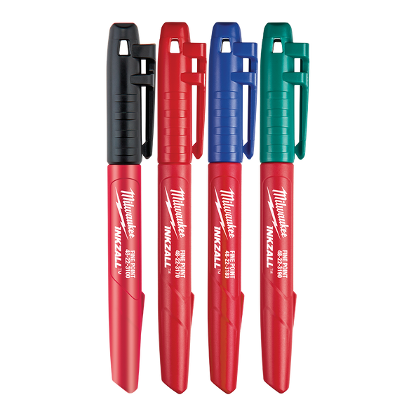 INKZALL Fine Point Marker Multi-Colour (4 Pack)