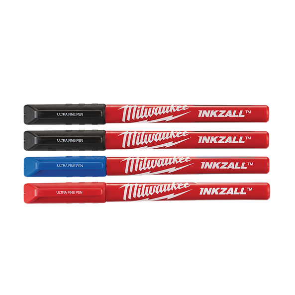 Milwaukee INKZALL Ultra Fine Point Marker Multi-Colour (4 Pack)