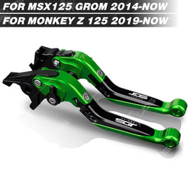 For Honda MSX 125 GROM 125/MONKEY Z 125 Clutch Lever Brake Lever Set Foldable Adjustable Handle Levers Motor Accessories Parts / G-Bl