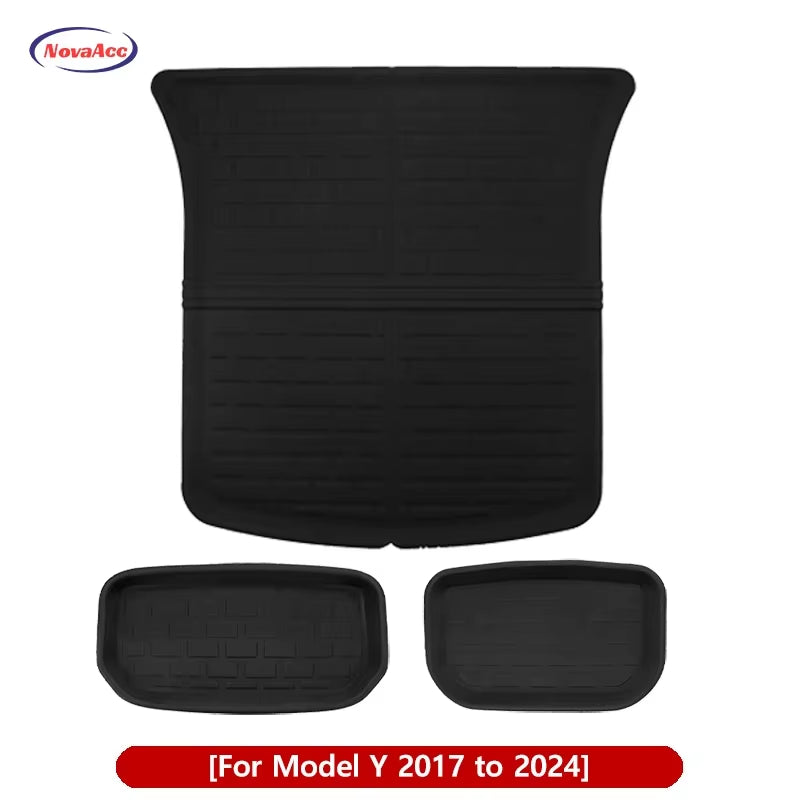 For Tesla Model Y 3 Highland Floor Mat Trunk Luggage Mat LHD RHD 2017 to 2024 2025 Left Right Rudder Four Seasons Floor Liner / My 2017-2024 Tm (...