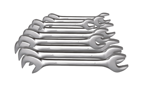 9 Piece Metric Open End Wrench Set