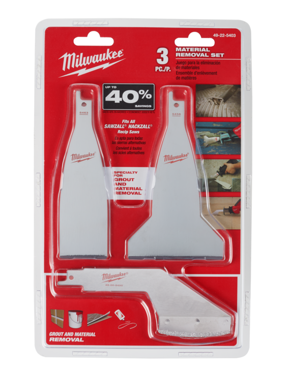 Hackzall vs Sawzall Material Removal Set - 3 Piece HACKZALL & SAWZALL Blade Kit
