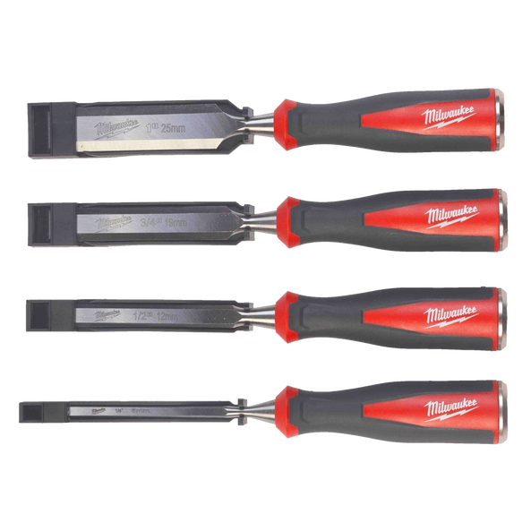 4 Piece Beveled Edge Chisel Set