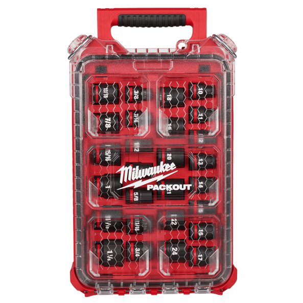 Milwaukee SHOCKWAVE 1/2" Drive Impact Socket Set 27 Piece