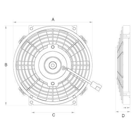 [Was W0F] OEX Universal Cooling Fan 9IN 12V Pusher 398 CFM - Reversible