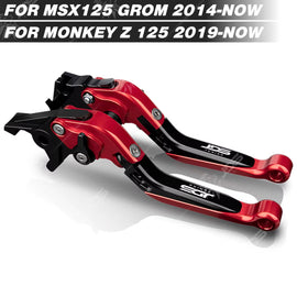 For Honda MSX 125 GROM 125/MONKEY Z 125 Clutch Lever Brake Lever Set Foldable Adjustable Handle Levers Motor Accessories Parts / R-Bl