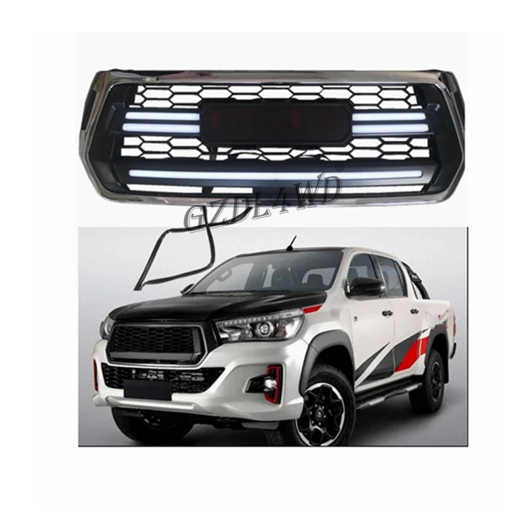 4x4 Off-road Front Grille Replacement | LED + ABS, Fits Hilux Rocco 2018+