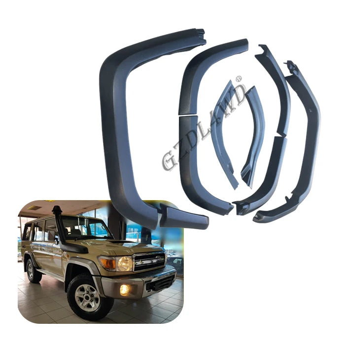 4x4 Offroad Accessory Parts ABS Fender Flares Mudguard for Heavy Duty Land Cruiser 76 LC76 2014 Dual Cab