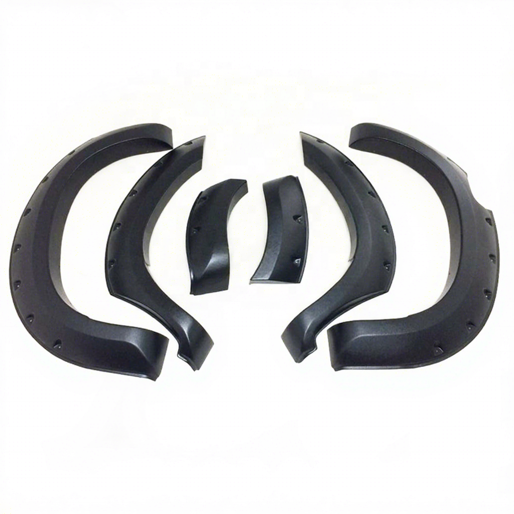 4x4 Rivet-style ABS Matte Black 100% Fitment Wide Rear Wheel Arches Extensions Fender Flares Set for VIGO 2005-2012