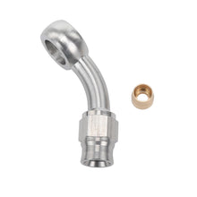 Load image into Gallery viewer, 3/8" TUBE 90 deg female -6AN BLACK SWIVEL NUT WITH OLIVE