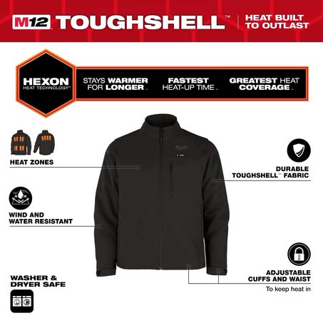Milwaukee M12 TOUGHSHELL Heated Jacket Black-XL