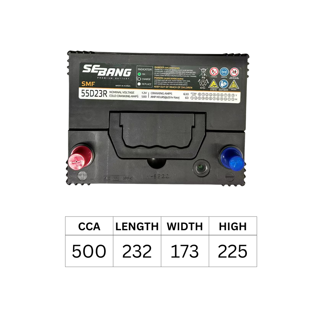 SEBANG 55D23R 500 Cold Cranking Amps 232x173x225