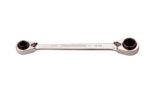 5/16" x 3/8" & 7/16" x 1/2" Quad-Box Gear Ratchet Wrench