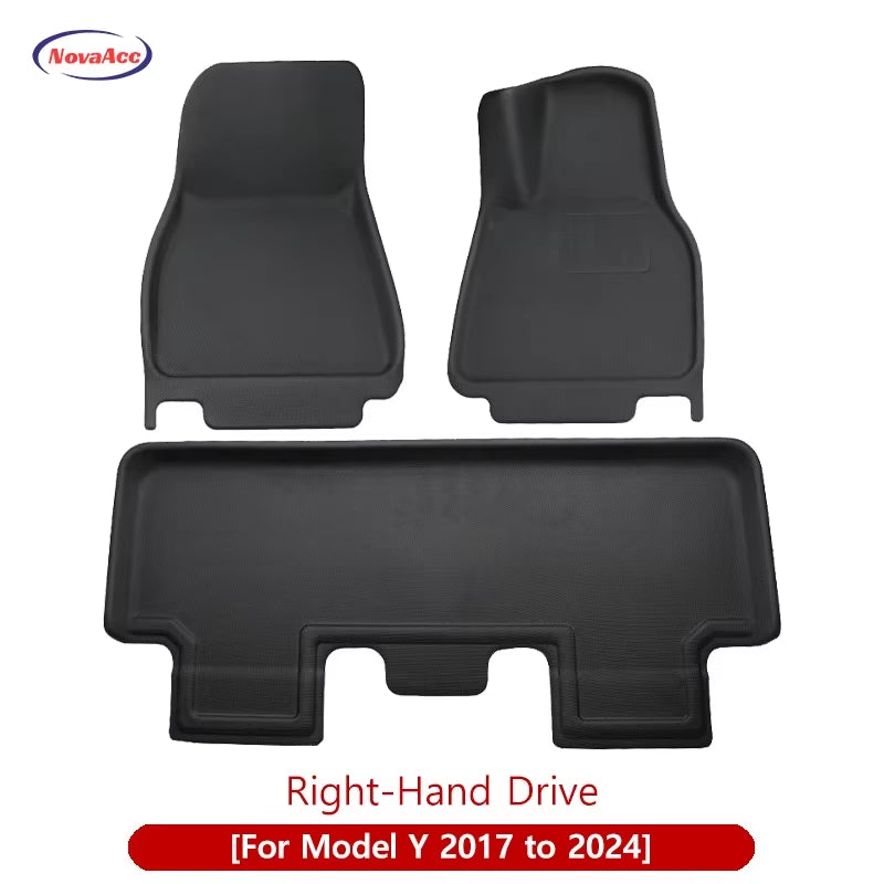 For Tesla Model Y 3 Highland Floor Mat Trunk Luggage Mat LHD RHD 2017 to 2024 2025 Left Right Rudder Four Seasons Floor Liner / Rhd My 2017-2024...