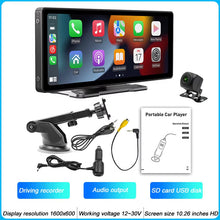 Load image into Gallery viewer, 10.26 Inch Portable MP5 Multimedia Video Player Android Auto Wireless Carplay Screen HD Rear Reversing Camera Car Radio / B5303-Ahd