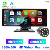 10.26 Inch Portable Car MP5 Player Mirrorlink Wireless Carplay Android Auto Car Stereo BT TF USB DVR Rearview for Universal / With 8C Camera