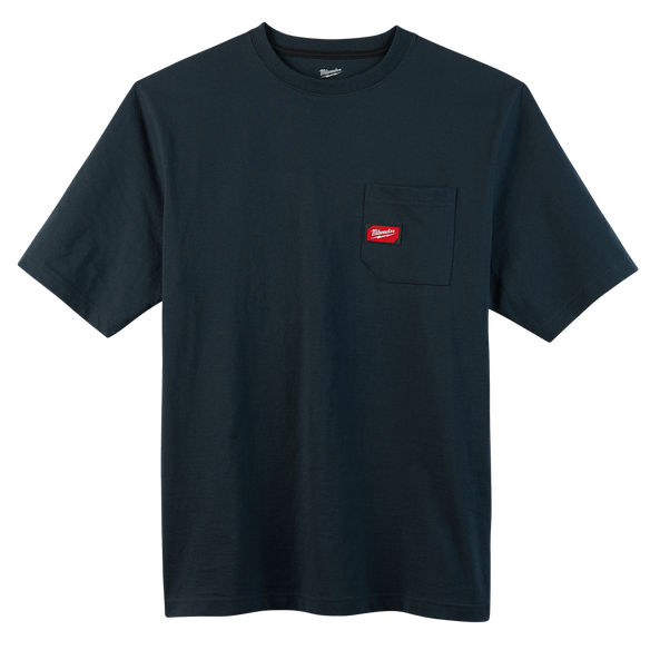 Heavy Duty Short Sleeve Pocket Tee Blue - Large