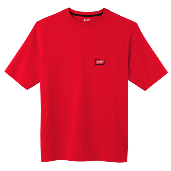 Heavy Duty Short Sleeve Pocket Tee Red - Medium