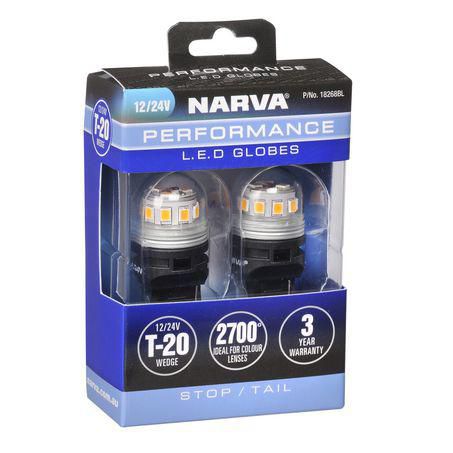 Narva 12V Gen III LED T20 W21/5W Wedge Globes (2)