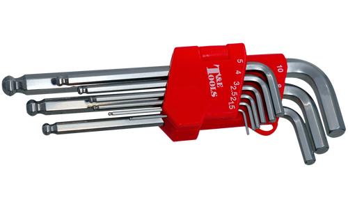 9 Piece Metric Ball-End Hex Key Set