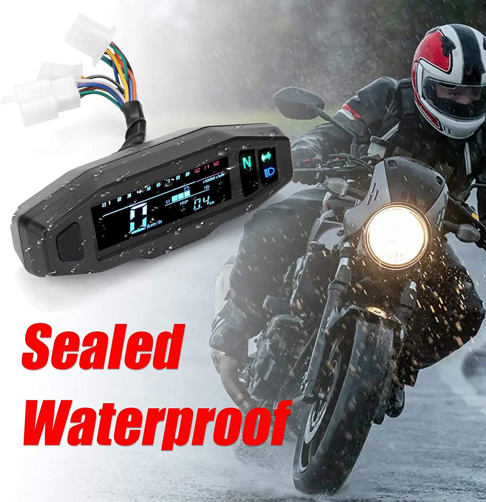 Mini HD Speedometer & Oil Gauge for Motorcycles - Adjustable LCD Display