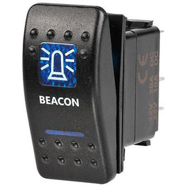 Narva Sealed Rocker Switch Off/On SPDT 12V Blue Illuminated Beacon Symbol (Contacts Rated 20A @ 12V)