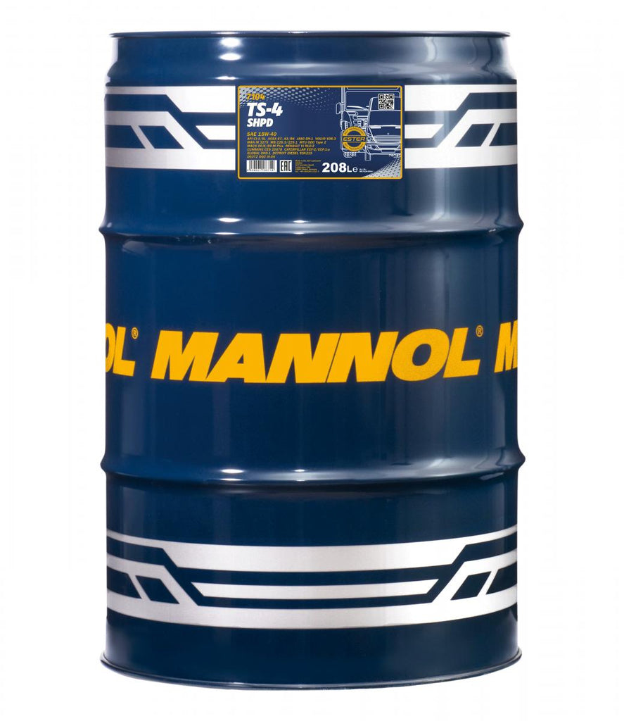 MANNOL 7104 208L Semi Synthetic TS-4 Extra SHPD 15W-40 Truck