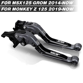 For Honda MSX 125 GROM 125/MONKEY Z 125 Clutch Lever Brake Lever Set Foldable Adjustable Handle Levers Motor Accessories Parts / T-Bl