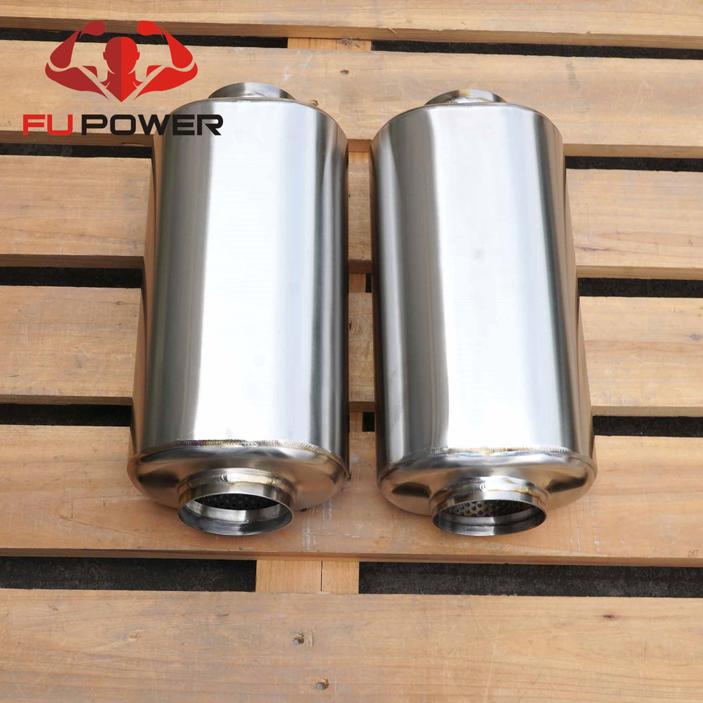 FUP-007 Universal 3.0in SS304 Stainless Steel Oval Exhaust Resonator