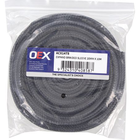 ACX1475 OEX 20mm expandable braided cable sleeving, 10 meters long
