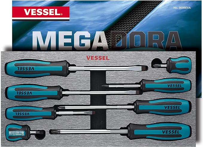 8 Piece Megadora Screwdriver Set with Eva Foam