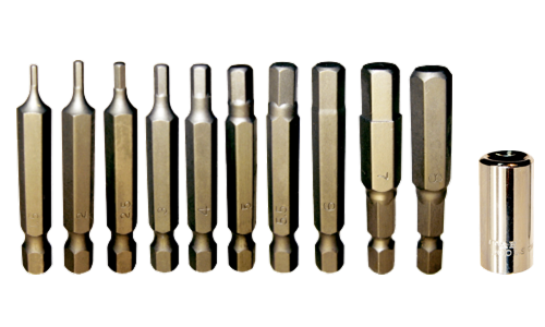 11 Piece 1/4" Hex Metric In-Hex Power Bit Set