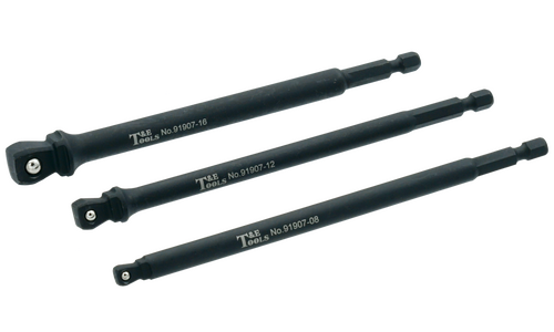 Wobble Drive to 1/4" Hex Power Drill Adaptor Set, 3 Piece