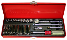 Load image into Gallery viewer, 24 Piece 1/4" Drive Metric Socket Set